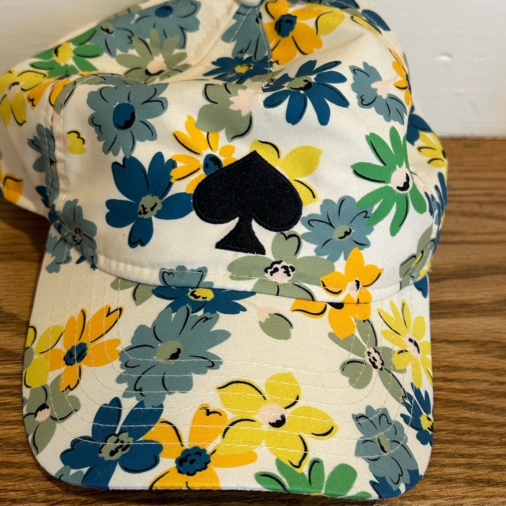 Kate Spade Floral Hat with Spade Logo